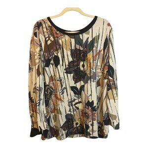 John Mark Sweater Women's Size 3X Floral Office‎ Business Stripes